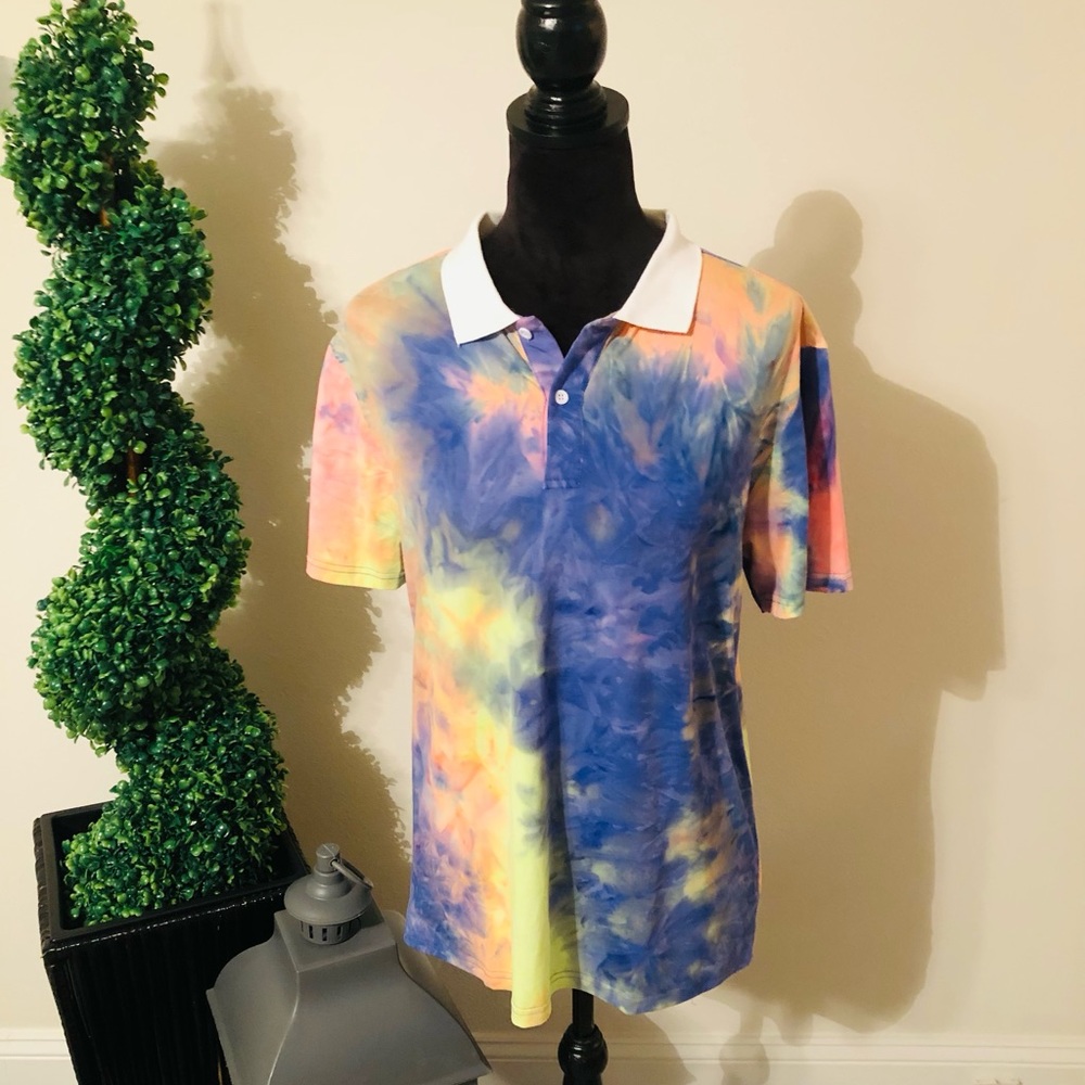 Manfinity Men Tie Dye Polo Shirt